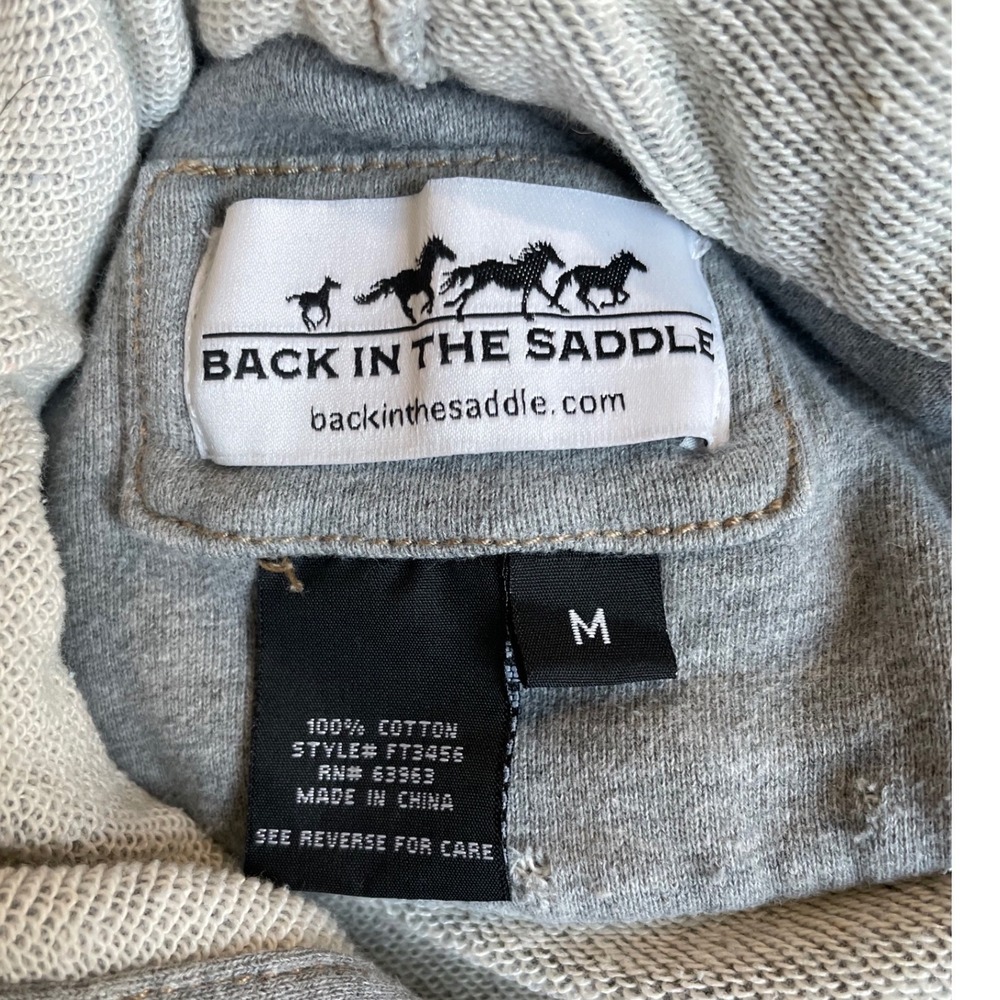 Back In The Saddle Womens Gray Cotton Hooded Button Front Vest Size M FT3456 - Picture 5 of 5